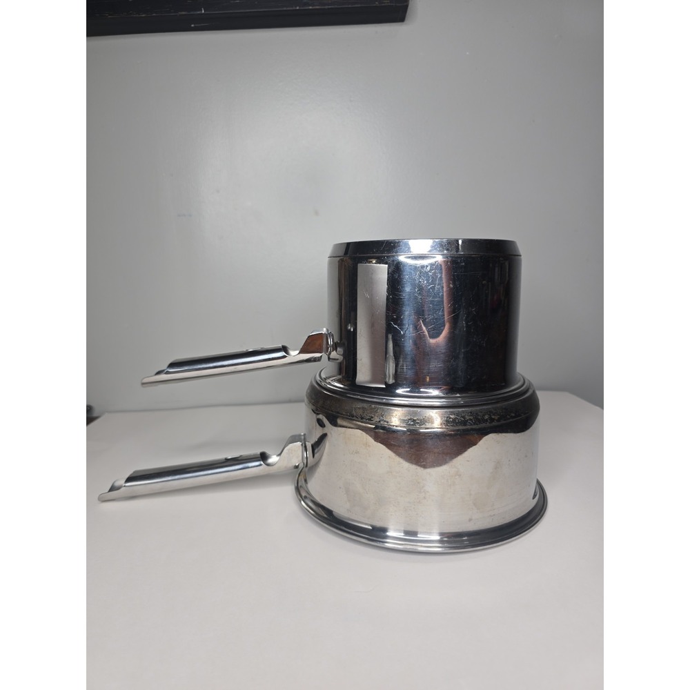 Tramontina 18/10 Stainless Steel 20 & 16 cm Saucepan Pots Try-Ply Clad Set of 2